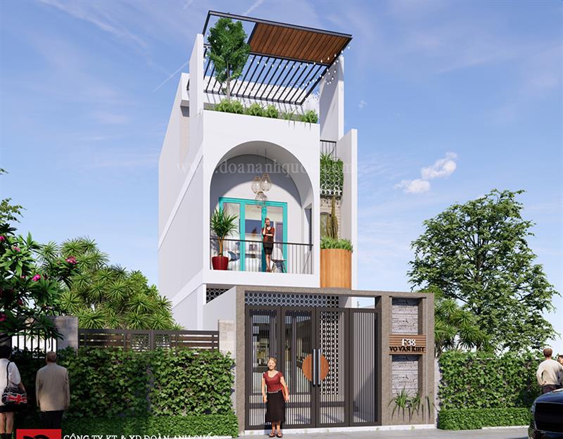 Thiết kế nhà Phan Thiết, Xây nhà trọn gói Phan Thiết, Thi công nhà trọn gói Phan Thiết, Thiết kế Thi công nội thất Phan Thiết Bình Thuận, Công ty Xây dựng Bình Thuận, Thiết kế nhà Bình Thuận, Xây nhà trọn gói Bình Thuận. Mẫu nhà phố hiện 3 tầng hiện đại 5x14m trọn gói 950 triệu- MS 05